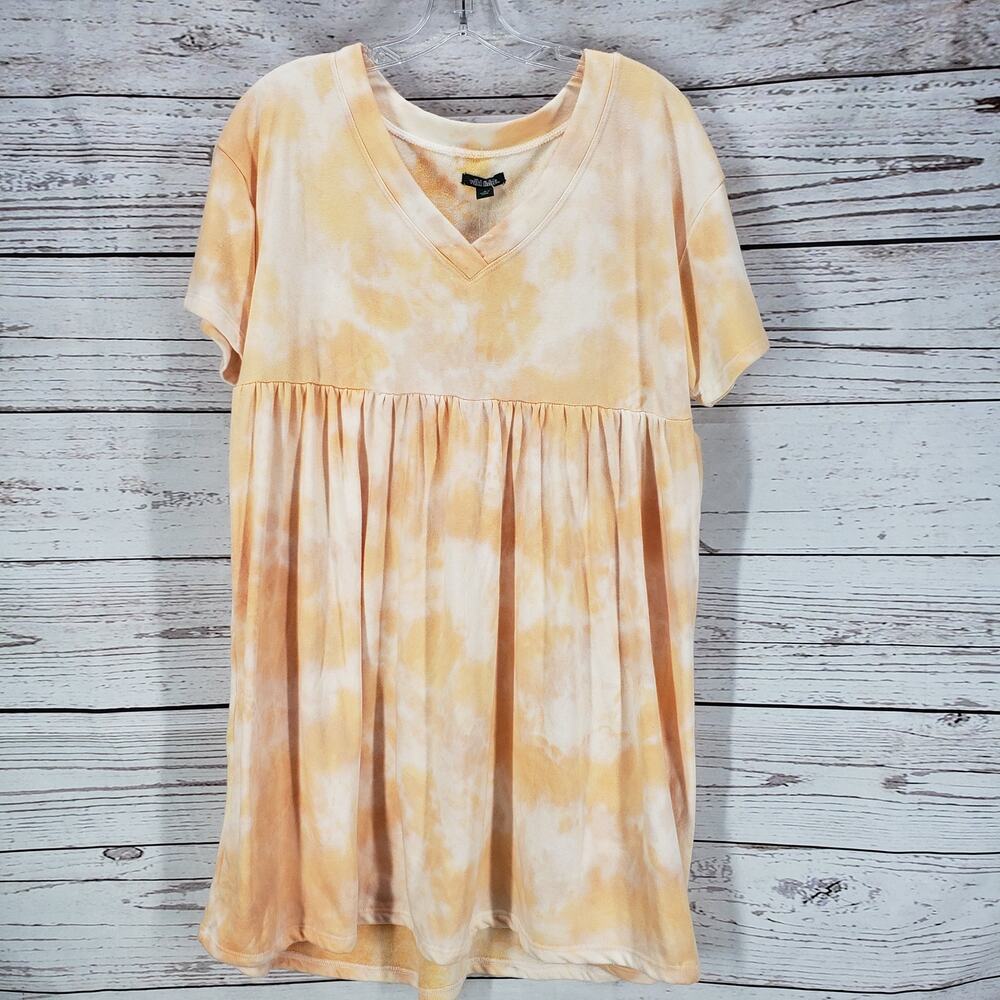 Wild Fable New Women's Peach Orange Short Sleeve V-Neck Dress Size M